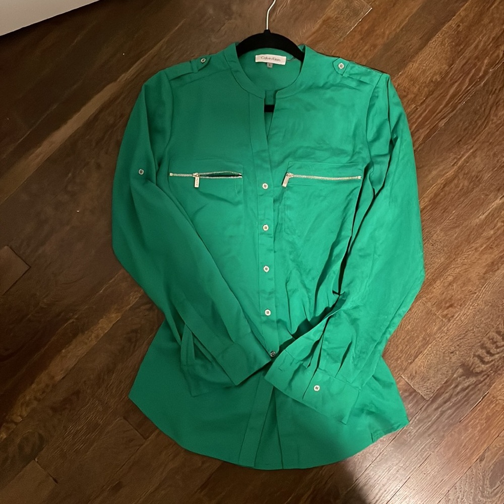 Green Button down Calvin Klein shirt